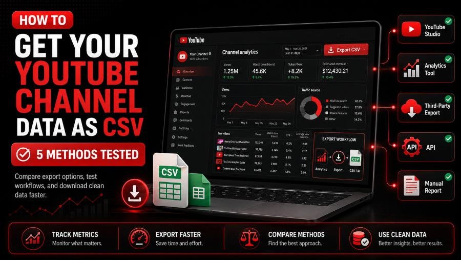 How to Get Your YouTube Channel Data as CSV (5 Methods Tested)